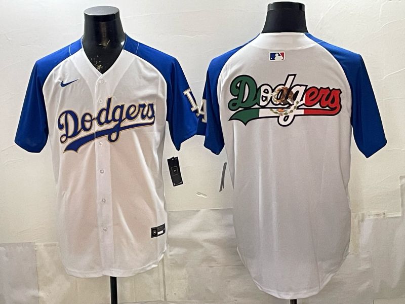 2026 Men Nike Los Angeles Dodgers Blank White blue Game MLB Jersey 004->los angeles dodgers->MLB Jersey